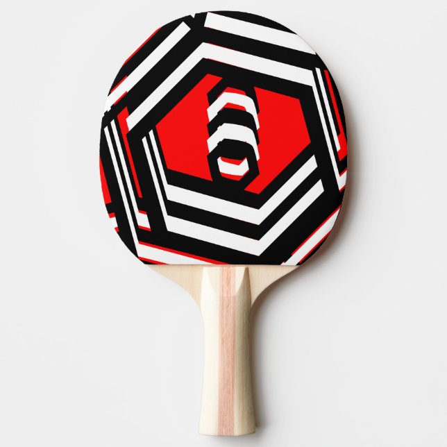 Raquete De Ping Pong Red White Black Modern 4Robin (Frente)