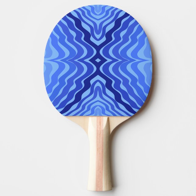 Raquete De Ping Pong Refletor Blue Waves Moderna Design abstrato (Frente)