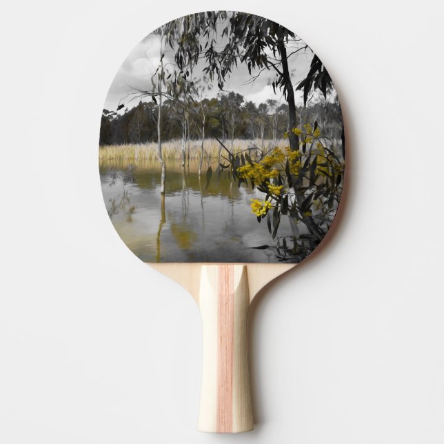 Raquete De Ping Pong Reflexões Por Baixo Do Céu Da Cinza (Frente)