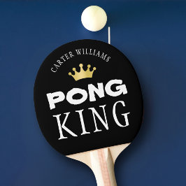 Raquete De Ping Pong REI DO PING PONG Personalizado Editável Preto