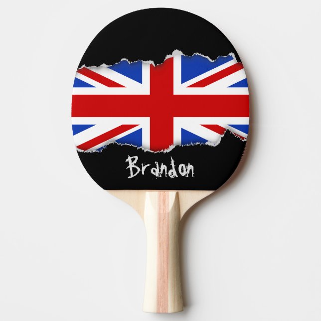 Raquete De Ping Pong Reino Unido Flag (Frente)