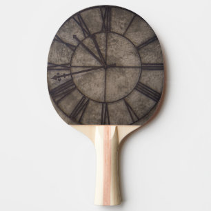 Raquete De Ping Pong Relógio de Parede Analógico Castanho