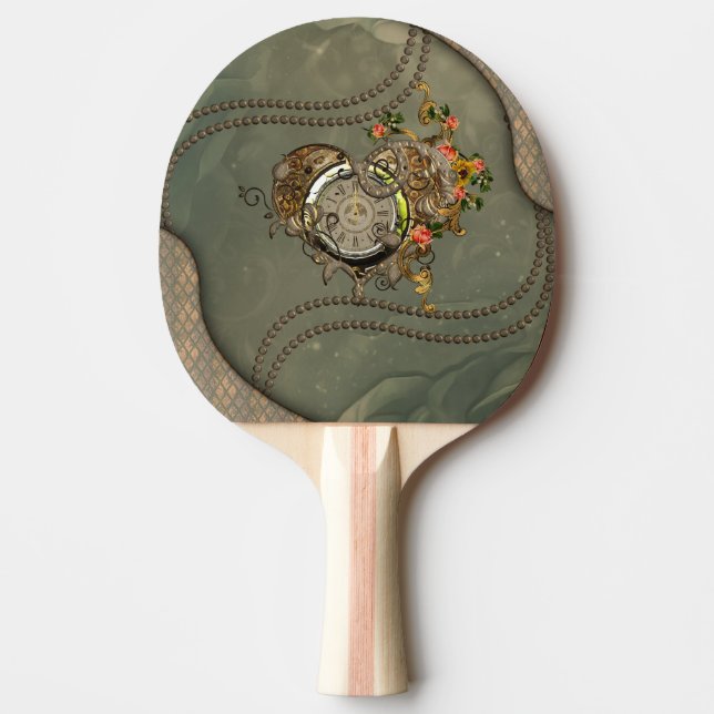 Raquete De Ping Pong Relógio maravilhoso de steampunk (Frente)