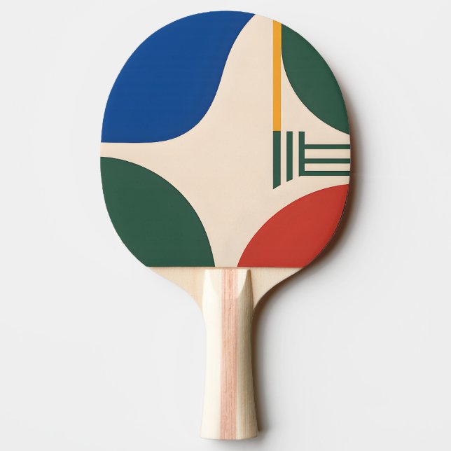 Raquete De Ping Pong Remo de Ping Pong de Geometria Circular Abstrata (Verso)