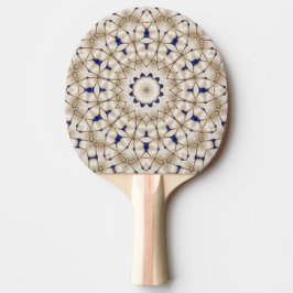 Raquete De Ping Pong Remo de Ping Pong Floral Geométrico Dourado Azul