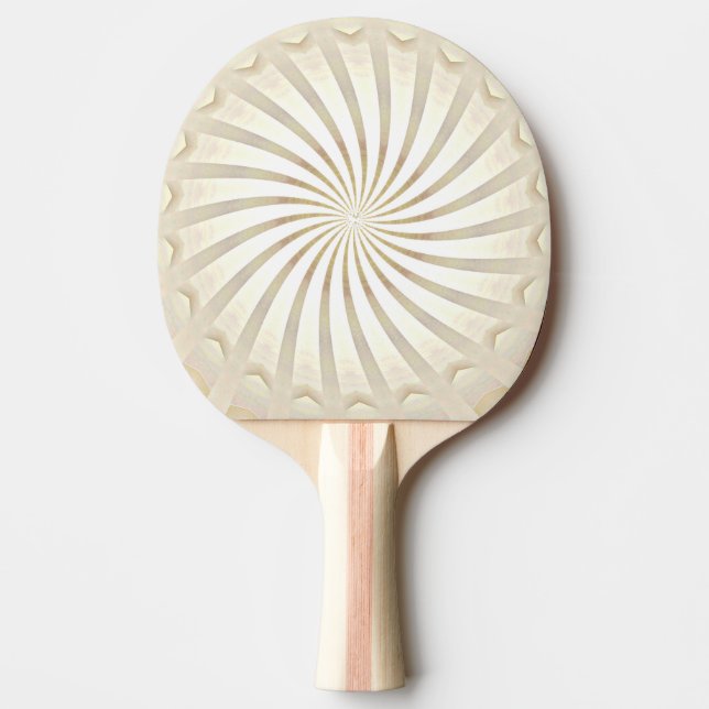 Raquete de Ping Pong Remoinho Bege Creme (Frente)