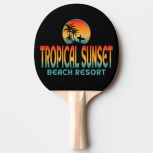 RAQUETE DE PING PONG RESORT DE PRAIA DO PÔR DO SOL TROPICAL VERÃO SURFE