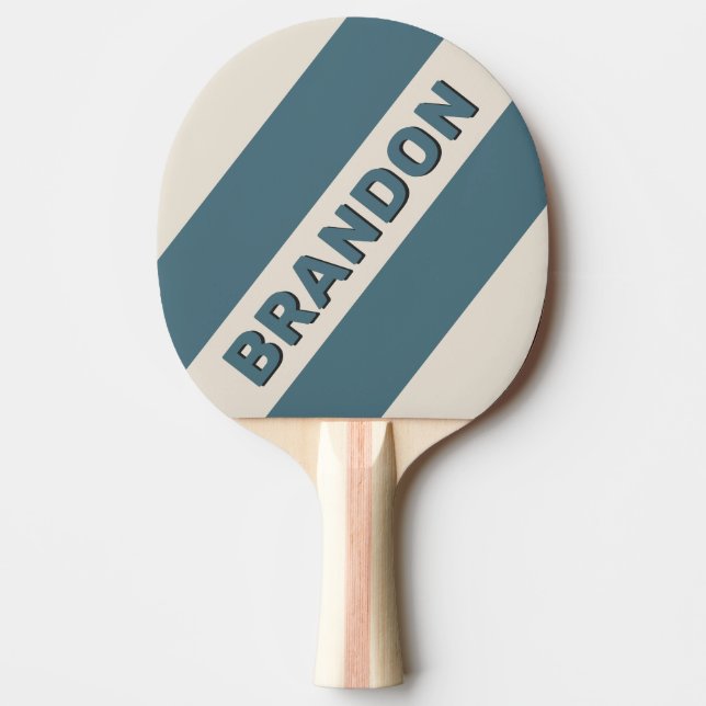 Raquete De Ping Pong Retorna Tempestade Três Listras Negrito com Nome (Frente)