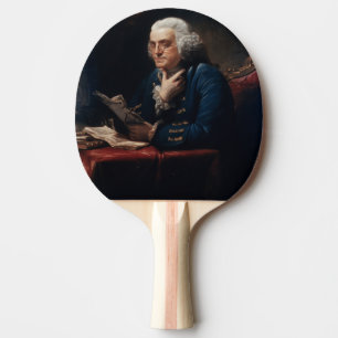 Raquete De Ping Pong Retrato do polegar, Benjamin Franklin fundador do