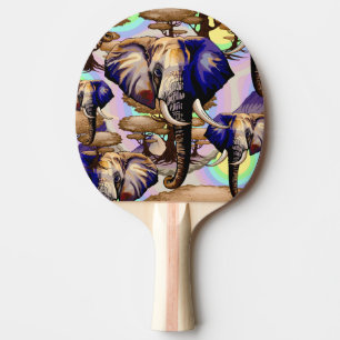 Raquete De Ping Pong Retrato Surreal do Elefante Africano