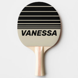 Raquete De Ping Pong Retro Alabaster Three Horizon Striping with Name