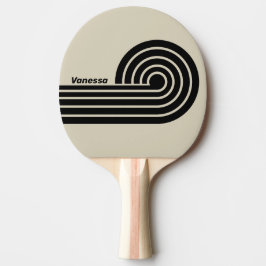 Raquete De Ping Pong Retro Alabastro Dupla Ondulação Listras com Nome