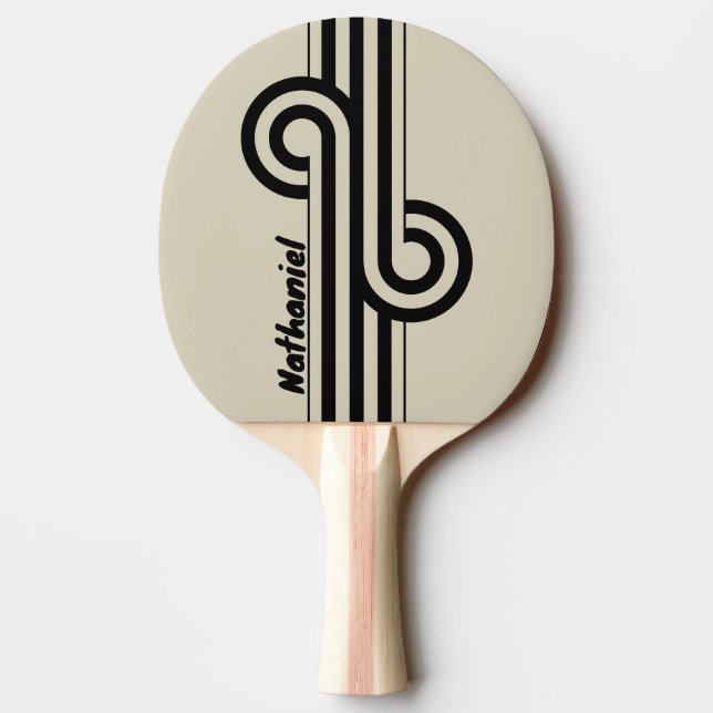 Raquete De Ping Pong Retro Alabastro Loop Dupla Faixa com Nome (Verso)