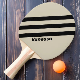 Raquete De Ping Pong Retro Alabastro Três Listras com Nome