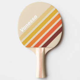 Raquete De Ping Pong Retro Angled Striping with Name