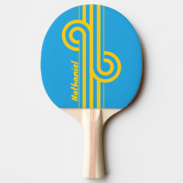 Raquete De Ping Pong Retro Aqua Reef Listra Loop com Nome