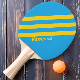 Raquete De Ping Pong Retro Aqua Reef Três Listras com Nome