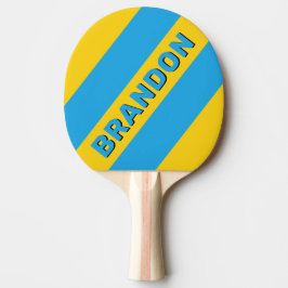 Raquete De Ping Pong Retro Aqua Reef Três Listras Negritas com Nome
