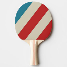 Raquete De Ping Pong Retro Aqua Surf Listras Negritas