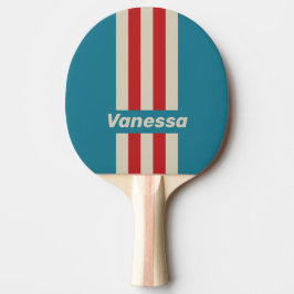 Raquete De Ping Pong Retro Aqua Surf Pin Listras com Nome