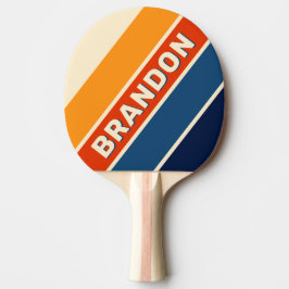 Raquete De Ping Pong Retro Arco-íris em Negrito Listrado Deserto com No