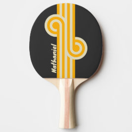 Raquete De Ping Pong Retro Black Sun Loop com Nome