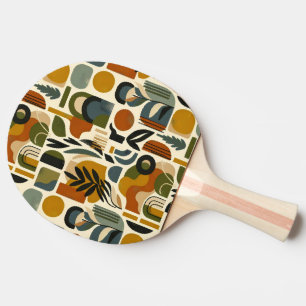 Raquete De Ping Pong Retro Botanica Geometrica