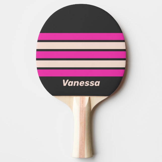 Raquete De Ping Pong Retro Bubblegum Across Striping with Name (Frente)