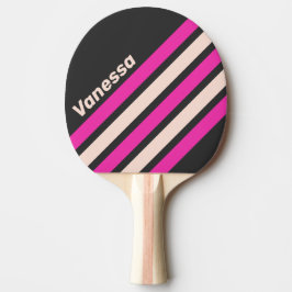 Raquete De Ping Pong Retro Bubblegum Angled Striping with Name