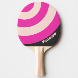 Raquete De Ping Pong Retro Bubblegum Circle Stripe with Name