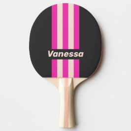 Raquete De Ping Pong Retro Bubblegum Pin Stripes with Name
