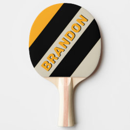 Raquete De Ping Pong Retro Bumblebee Buzz Bold Stripes com Nome
