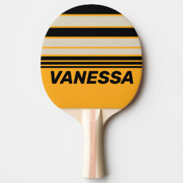 Raquete De Ping Pong Retro Bumblebee Buzz Horizon Striping with Name