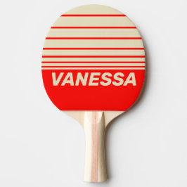 Raquete De Ping Pong Retro Cherry Three Horizon Striping with Name