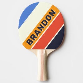 Raquete De Ping Pong Retro Cinco Negrito com Nome