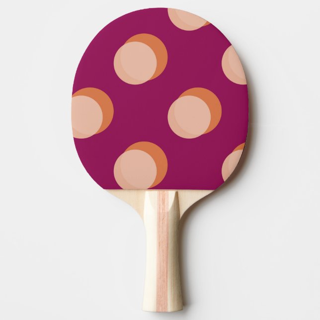 Raquete De Ping Pong Retro Circles and Shadows Bold Pattern Purple (Frente)