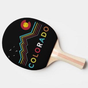 Raquete De Ping Pong Retro Colorado Flag Rocky Mountain Souvenir