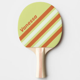 Raquete De Ping Pong Retro Desert Cactus Angled Striping with Name