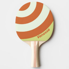 Raquete De Ping Pong Retro Desert Cactus Circle Stripe with Name