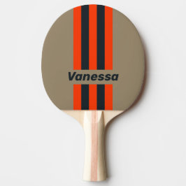 Raquete De Ping Pong Retro Desert Meadow Pin Stripes with Name