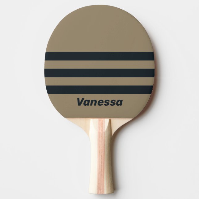 Raquete De Ping Pong Retro Desert Three Across Striping with Name (Frente)