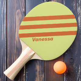 Raquete De Ping Pong Retro Deserto Cacto Três Listras com Nome
