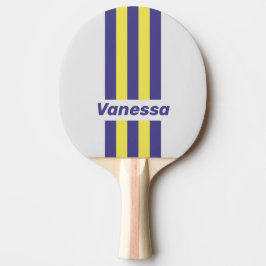 Raquete De Ping Pong Retro Electric Lemon Grape Pin Stripes with Name