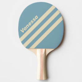 Raquete De Ping Pong Retro Faixa Triangular Oceano Três com Nome