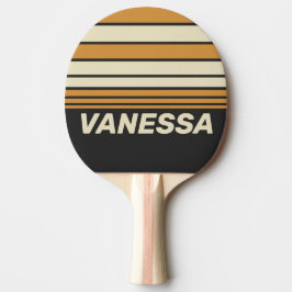 Raquete De Ping Pong Retro Golden Horizon Striping with Name