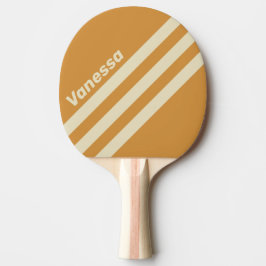 Raquete De Ping Pong Retro Golden Horizon Three Angled Stripe with Name