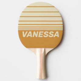 Raquete De Ping Pong Retro Golden Horizon Three Horizon Stripe & Name