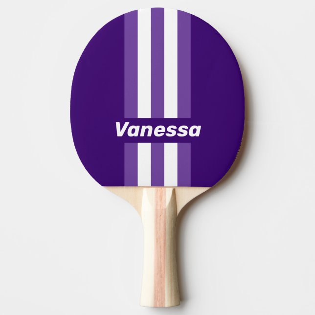 Raquete De Ping Pong Retro Grapevine Grove Pin Stripes with Name (Frente)