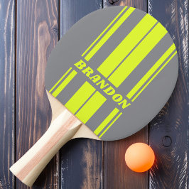 Raquete De Ping Pong Retro HI VIS Listras de Tábua com Nome