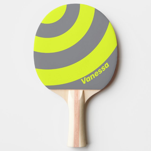 Raquete De Ping Pong Retro HI VIS Three Circle Stripe with Name (Frente)